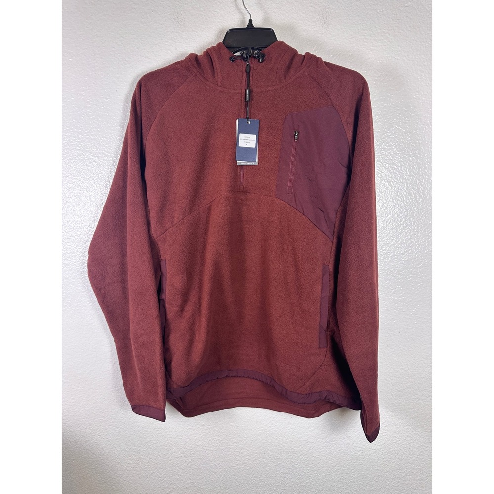 Michel Rouen Performance Mens XL Fleece Hoodie 1/4 Zip Burgundy Pullover